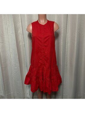 joie red linen dress Eres Joie Linen Wrap Dress - Red